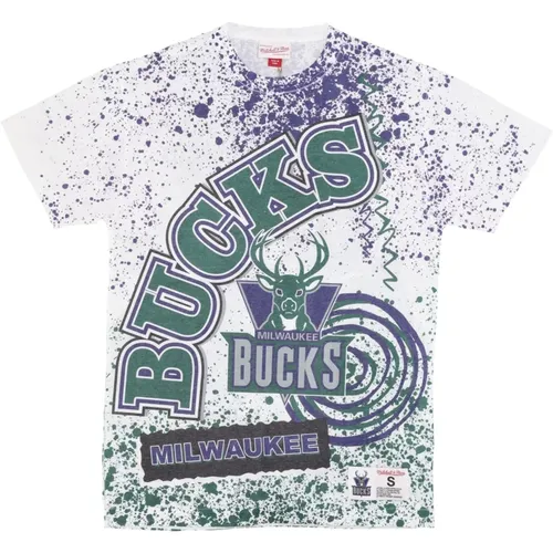 Milwaukee Bucks NBA Tee , Herren, Größe: S - Mitchell & Ness - Modalova