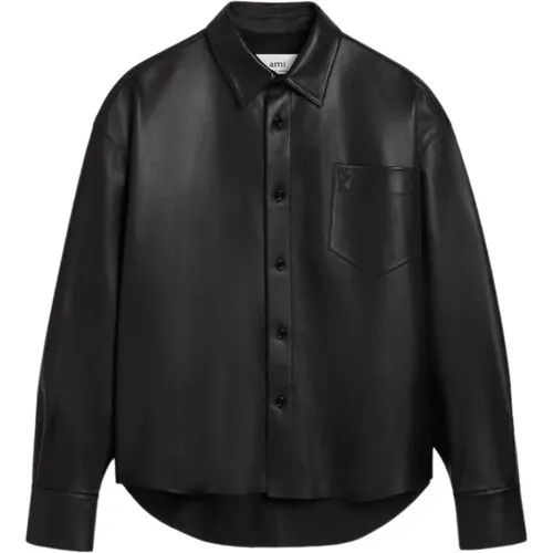 Lambskin Shirt , male, Sizes: 2XL - Ami Paris - Modalova