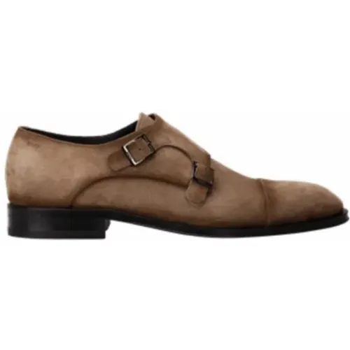 Suede Double Monk Shoes , male, Sizes: 6 UK - Hugo Boss - Modalova
