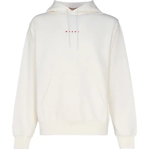 Organischer Baumwollweißer Pullover , Herren, Größe: M - Marni - Modalova