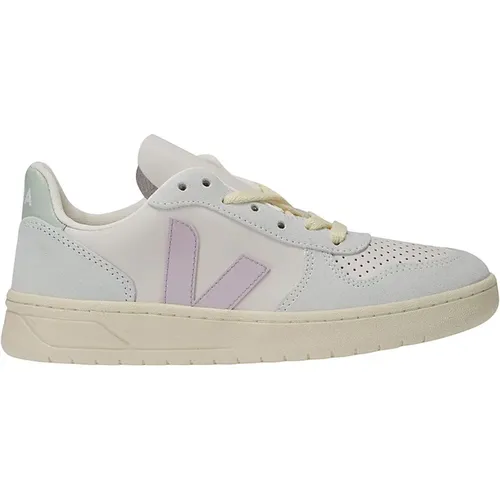 Pastell Leder Sneakers mit Wildleder Details , Damen, Größe: 39 EU - Veja - Modalova