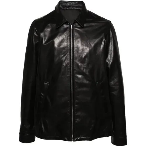 Leather Brad Jacket , male, Sizes: M - Rick Owens - Modalova