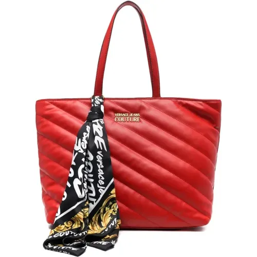Quilted Shoulder Bag with Baroque Print Scarf , female, Sizes: ONE SIZE - Versace Jeans Couture - Modalova