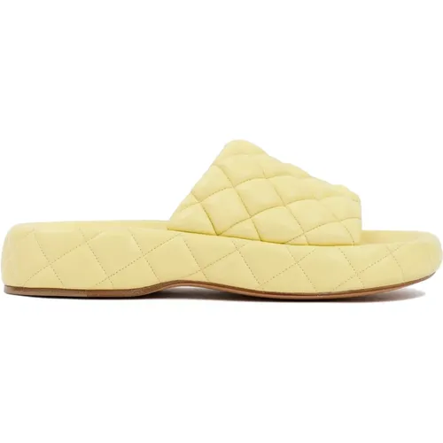 Padded Leather Sandals Lemonade Style , female, Sizes: 6 UK, 7 UK - Bottega Veneta - Modalova