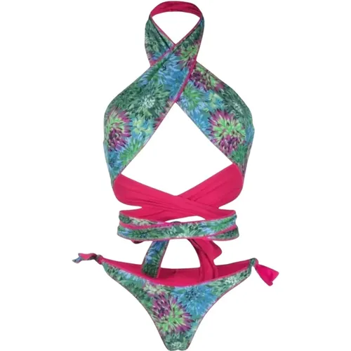 Floral Halter Bikini Set , female, Sizes: L - Reina Olga - Modalova