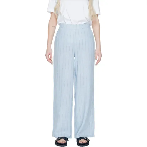 Hellblaue Nadelstreifen Hose mit Taschen - Vero Moda - Modalova