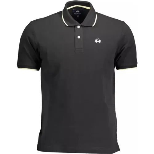 Black Cotton Polo Shirt, Short-Sleeved, Regular Fit , male, Sizes: XL - LA MARTINA - Modalova