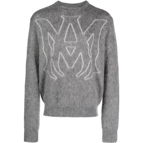 Grey Mohair Logo Sweater , male, Sizes: S - Amiri - Modalova