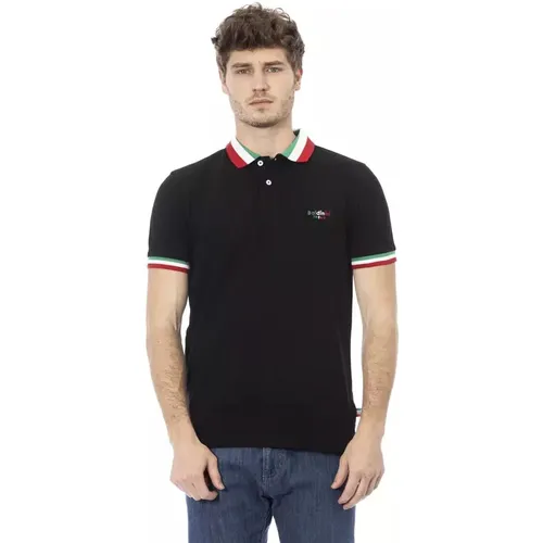 Trendiges Schwarzes Baumwoll-Poloshirt , Herren, Größe: 2XL - Baldinini - Modalova