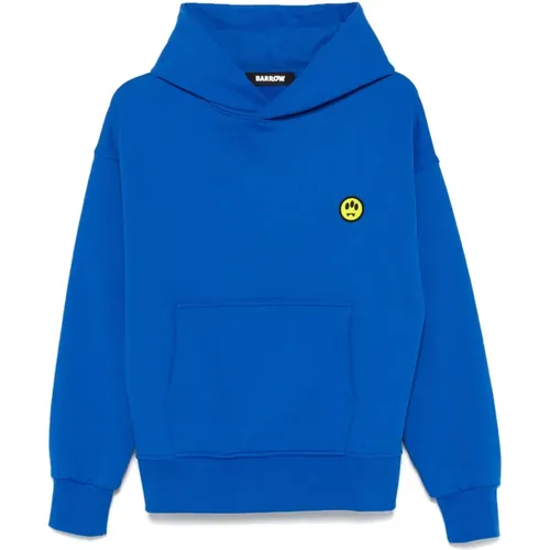 Blaue Hoodie mit Lächeln Detail , Herren, Größe: L - BARROW - Modalova