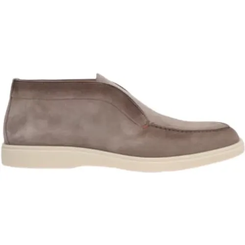 Grey Suede Slip-on Boots , male, Sizes: 11 UK - Santoni - Modalova