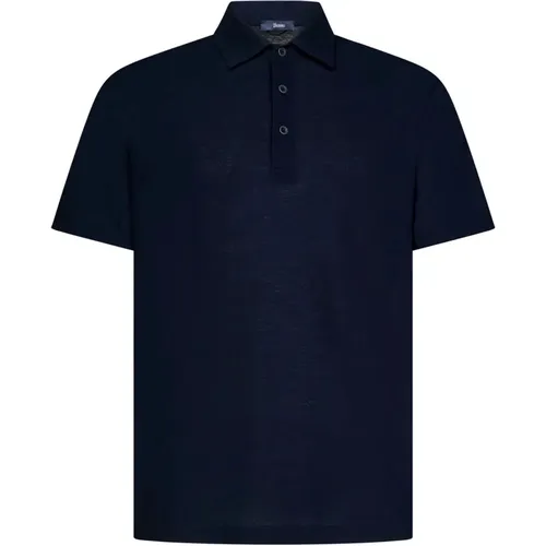 Blau Polo Shirt Stilvoll Modern , Herren, Größe: 2XL - Herno - Modalova