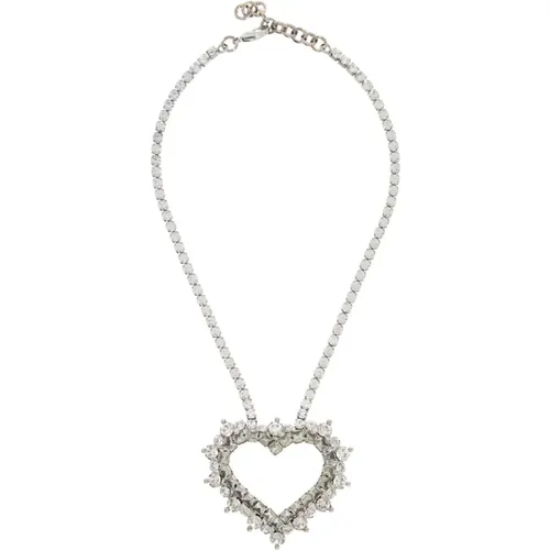 Heart Pendant Necklace , female, Sizes: ONE SIZE - Alessandra Rich - Modalova