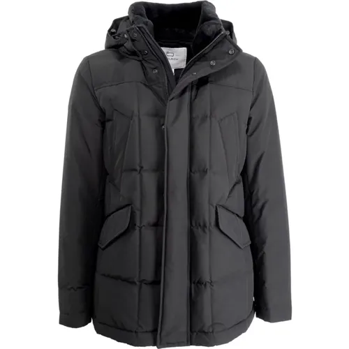 Winter Jacket, Hooded Down Jacket for Men , male, Sizes: 2XL, XL - Woolrich - Modalova