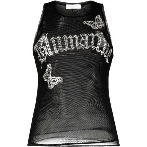 Logo-verziertes Mesh-Tanktop , Damen, Größe: M - Blumarine - Modalova