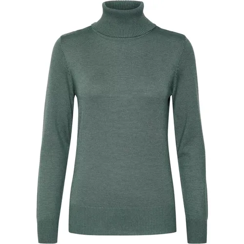 Weicher Rollkragenpullover, Sagebrush Melange , Damen, Größe: M - Saint Tropez - Modalova