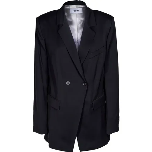 Double-breasted blazer with mirror lapels , female, Sizes: M - Mauro Grifoni - Modalova