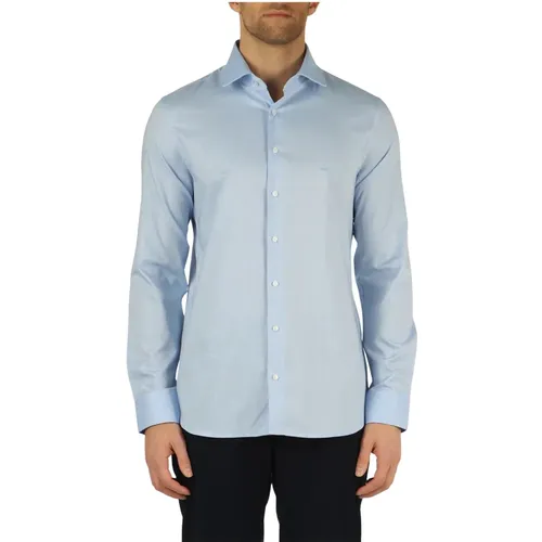 Slim Fit Cotton Shirt with Logo Embroidery , male, Sizes: 2XL, 5XL, S, 3XL, M, L, XL, 4XL - Michael Kors - Modalova