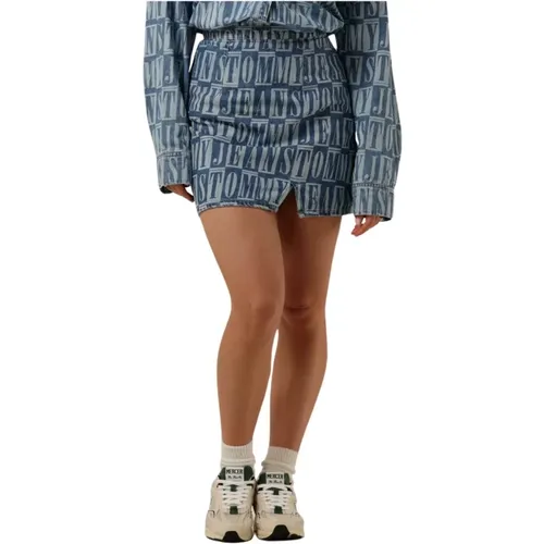 Denim Spellout Mini Skirt Blau - Tommy Jeans - Modalova