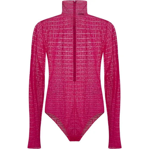 Fuchsia Lace Bodysuit - Aw23 Collection , female, Sizes: S - Givenchy - Modalova