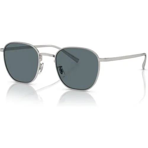 Silver/Blue Rynn Sunglasses , unisex, Sizes: 49 MM - Oliver Peoples - Modalova