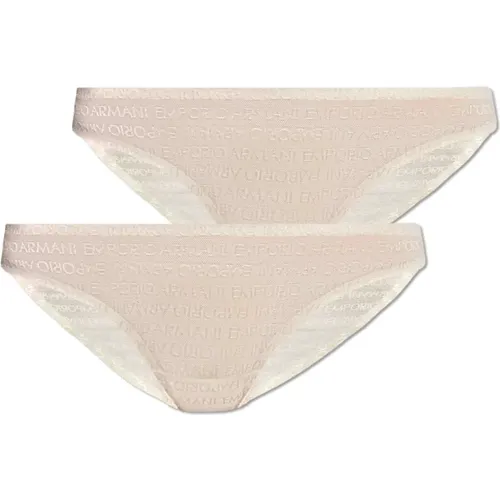 Spitzen-Slips mit Logo 2er-Pack , Damen, Größe: L - Emporio Armani - Modalova