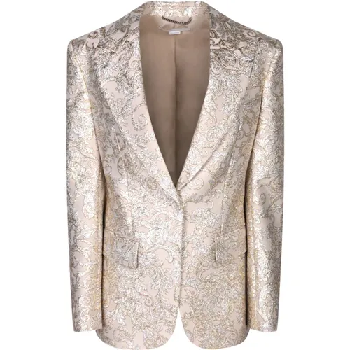 Gold Brocade Jacquard Button Skirt , female, Sizes: XS - Stella Mccartney - Modalova