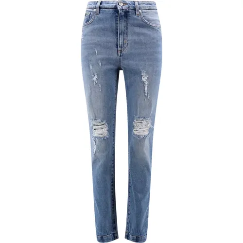 Blaue Slim-fit Jeans mit hoher Taille Aw23 - Dolce & Gabbana - Modalova