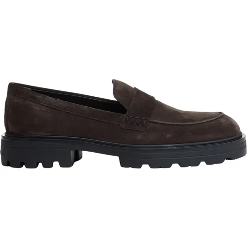 Suede tank sole moccasin , male, Sizes: 10 UK, 9 1/2 UK, 7 UK, 6 1/2 UK, 5 UK, 7 1/2 UK - Hogan - Modalova