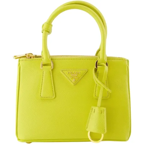 Yellow Saffiano Galleria Bag , female, Sizes: ONE SIZE - Prada - Modalova