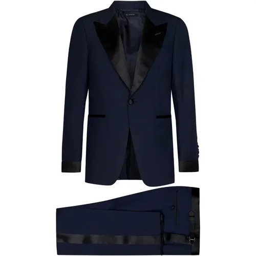 Midnight Tuxedo Suit,Schwarzer Woll-Tuxedo-Anzug mit Satindetails - Tom Ford - Modalova