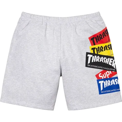 Limitierte Auflage Multi Logo Sweatshort Ash Grey , Herren, Größe: L - Supreme - Modalova