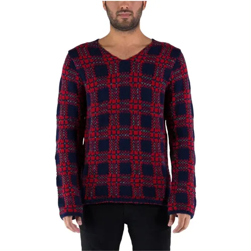 V-Neck Wool Blend Sweater , male, Sizes: L, S, M - Comme des Garçons - Modalova