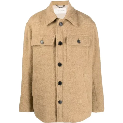 Alpaca Wool Button-Up Shirt Jacket - Dries Van Noten - Modalova