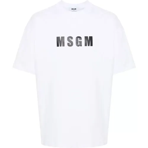 Logo Print T-Shirt , Herren, Größe: S - Msgm - Modalova