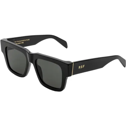 Schwarze quadratische Sonnenbrille , Damen, Größe: 53 MM - Retrosuperfuture - Modalova