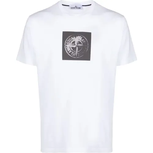 Kompassdruck Baumwoll T-Shirt , Herren, Größe: S - Stone Island - Modalova