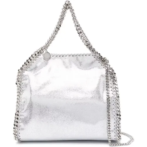 Grey Bags with Diamond-Cut Chain , female, Sizes: ONE SIZE - Stella Mccartney - Modalova