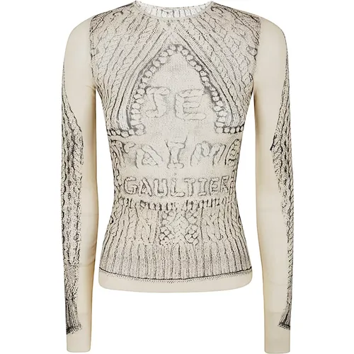 Bedrucktes Mesh Langarm Top - Jean Paul Gaultier - Modalova