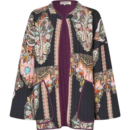 Quilted Flower Print Jacket Oversize Fit , female, Sizes: L, XS, M, S, XL - Lollys Laundry - Modalova