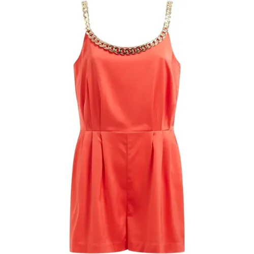 Coral Cocktail Jumpsuit with Chain , female, Sizes: XL - Guess - Modalova