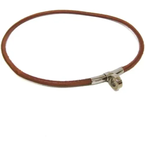 Pre-owned Leather necklaces , female, Sizes: ONE SIZE - Hermès Vintage - Modalova