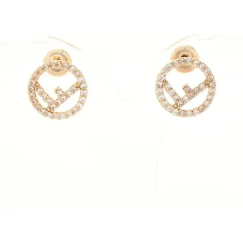 Pre-owned Gold earrings , female, Sizes: ONE SIZE - Fendi Vintage - Modalova