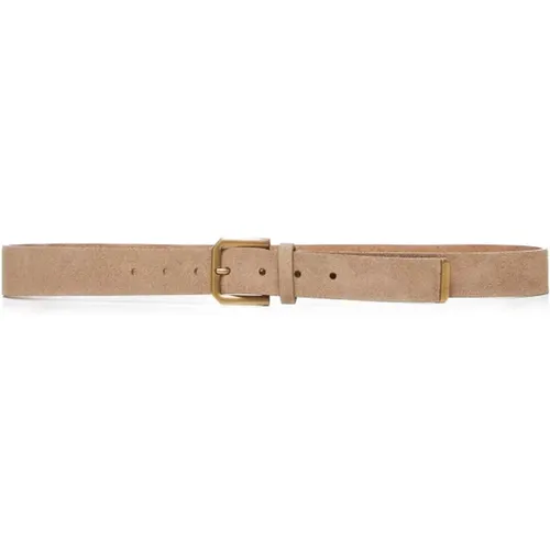 Suede Belt with Square Buckle , male, Sizes: 100 CM, 115 CM - BRUNELLO CUCINELLI - Modalova