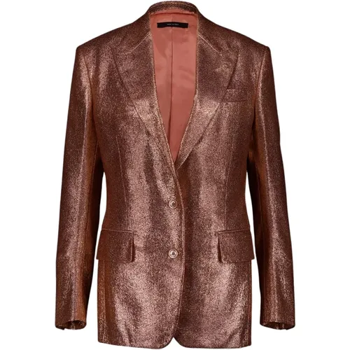 Iridescent Blazer with Glitter Detailing , female, Sizes: 2XS, XS - Tom Ford - Modalova