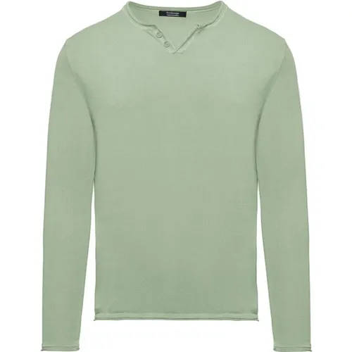 Faded Stocking Stitch Pullover with Buttons , male, Sizes: 2XL, XL, 3XL, L - BomBoogie - Modalova