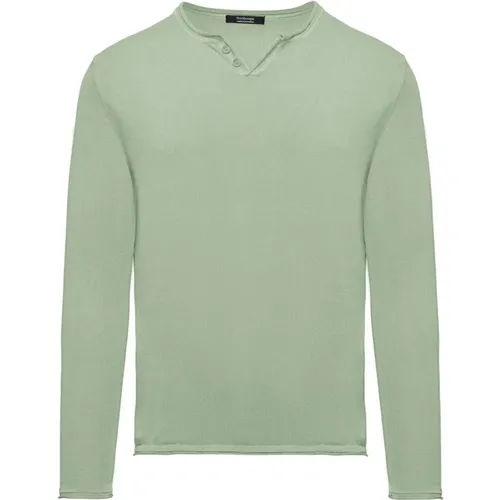 Faded Stocking Stitch Pullover with Buttons , male, Sizes: M, 2XL, XL, 3XL, L - BomBoogie - Modalova