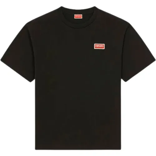 Schwarzes Logo T-Shirt mit Paris Druck , Herren, Größe: L - Kenzo - Modalova