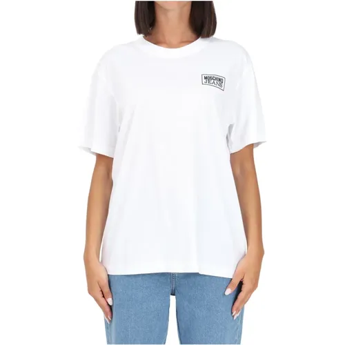 Weißes T-Shirt Und Polo , Damen, Größe: 2XS - Moschino - Modalova