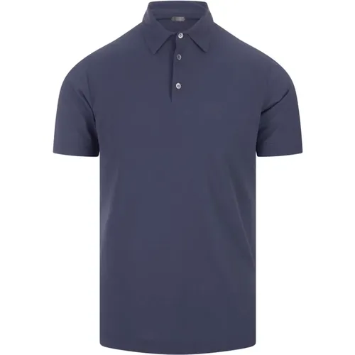 Blaues Poloshirt Klassischer Stil , Herren, Größe: XL - Zanone - Modalova
